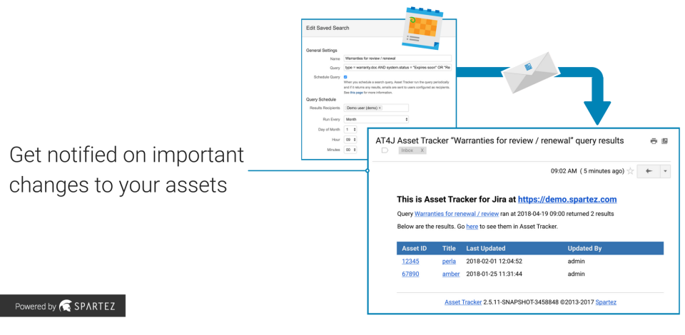 screenshot of Asset Tracker for Jira